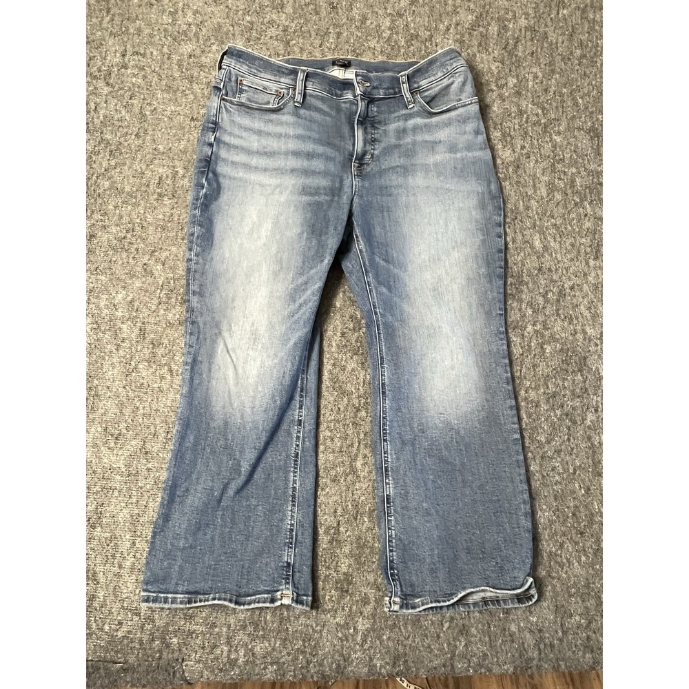 J.Crew midrise Flare Crop‎ Jeans Women 33p Blue Light Wash